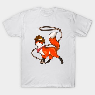 Cartoon Cowboy Fox T-Shirt